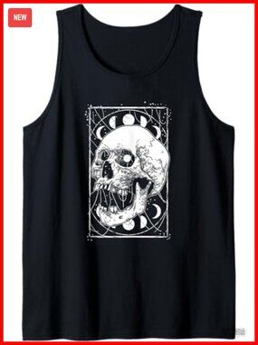 Gothic Occult Skull Moon Phases Tank Top - Wicca Witchcraft Apparel
